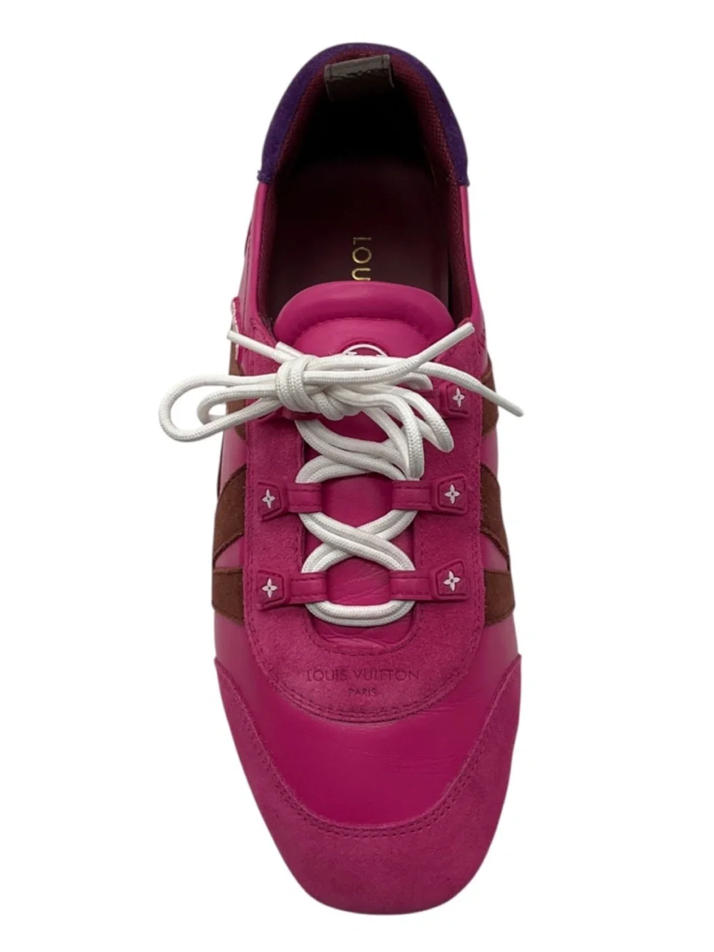 LOUIS VUITTON FUCHSIA PINK SUEDE CALFSKIN LV SNEAKERINA SNEAKERS